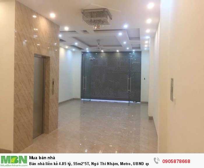 Bán nhà liền kề 4.85 tỷ, 55m2*5T, Ngô Thì Nhậm, Metro, UBND quận  Hà Đông, gara ô tô, kinh doanh tốt