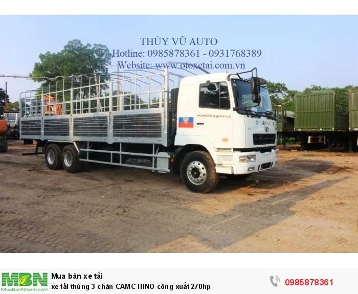 Xe tải thùng 3 chân CAMC HINO công xuất 270hp