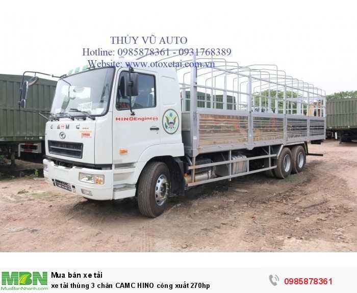 Xe tải thùng 3 chân CAMC HINO công xuất 270hp