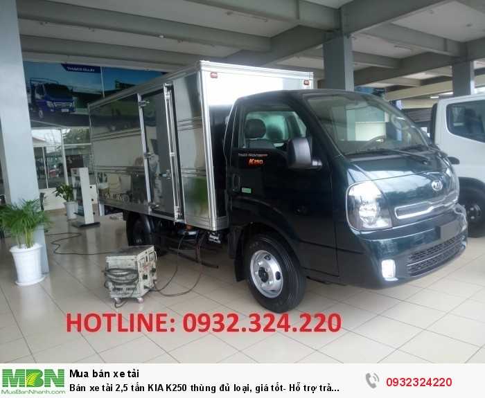 Bán xe tải 2,5 tấn KIA K250 thùng đủ loại, giá tốt- Hỗ trợ trả góp 80%