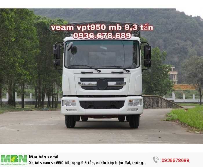 Xe tải Veam vpt950 tải trọng 9,3 tấn, cabin kép hiện đại, thùng dài 7m6,giá rẻ nhất