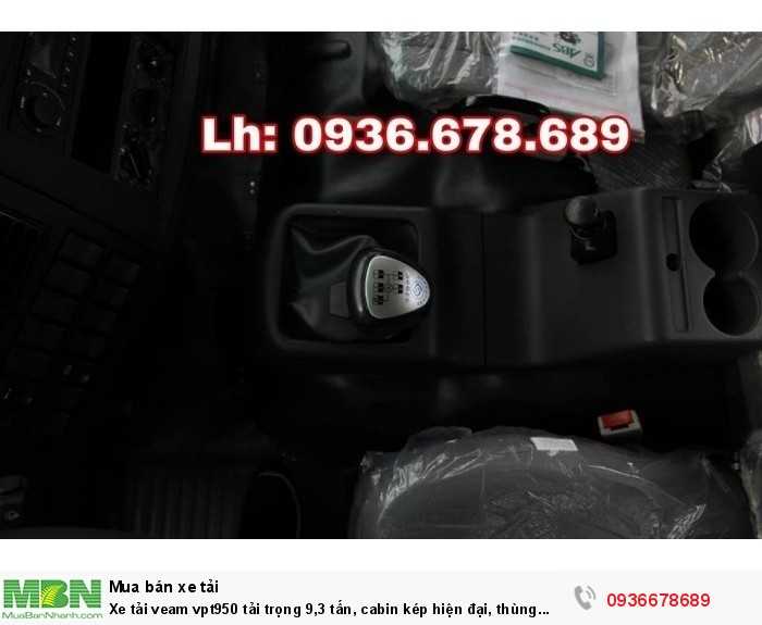 Xe tải Veam vpt950 tải trọng 9,3 tấn, cabin kép hiện đại, thùng dài 7m6,giá rẻ nhất