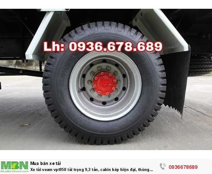 Xe tải Veam vpt950 tải trọng 9,3 tấn, cabin kép hiện đại, thùng dài 7m6,giá rẻ nhất