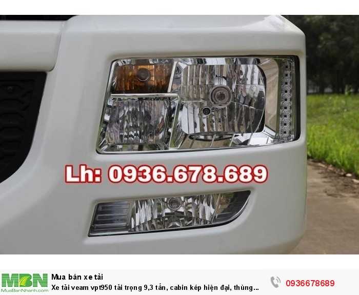 Xe tải Veam vpt950 tải trọng 9,3 tấn, cabin kép hiện đại, thùng dài 7m6,giá rẻ nhất