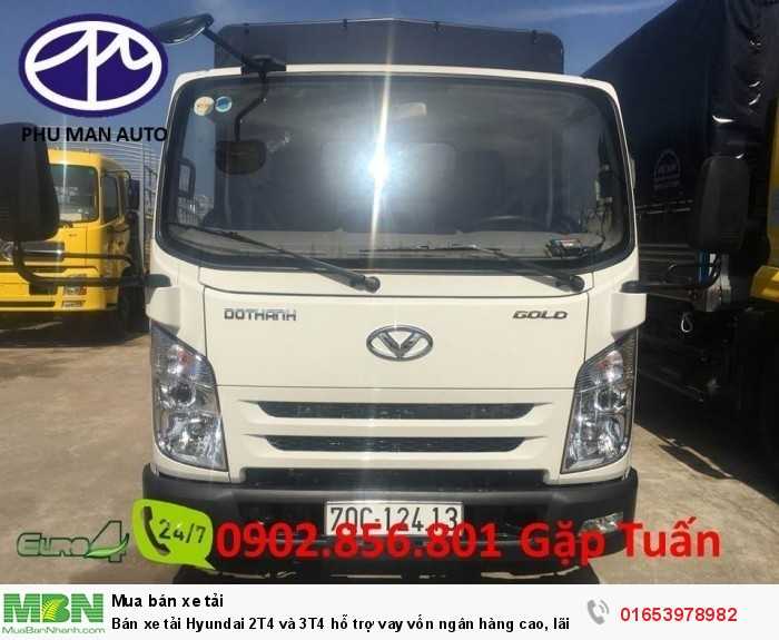 Bán xe tải Hyundai 2T4 và 3T4 hỗ trợ vay vốn ngân hàng cao, lãi suất thấp.