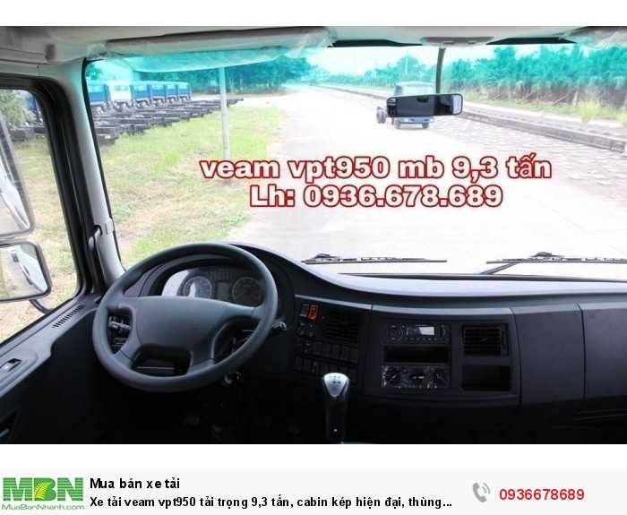 Xe tải Veam vpt950 tải trọng 9,3 tấn, cabin kép hiện đại, thùng dài 7m6,giá rẻ nhất