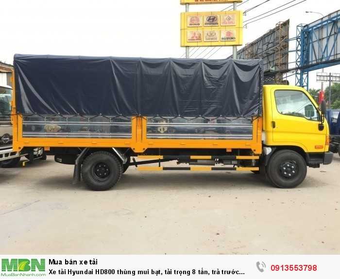 Xe tải Hyundai HD800 thùng mui bạt, tải trọng 8 tấn, trả trước 150 triệu, giao xe ngay