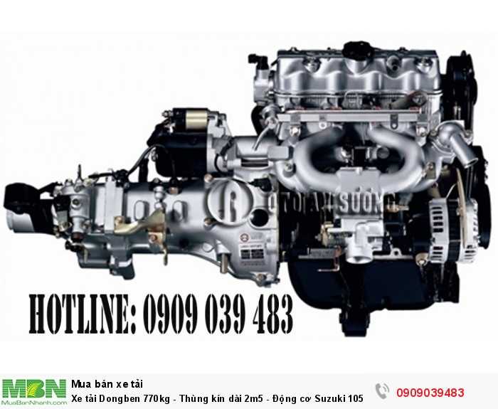 Xe tải Dongben 770kg - Thùng kín dài 2m5 - Động cơ Suzuki 1051cc - Euro 4 - Đời 2018 - Chỉ 20tr là có xe.