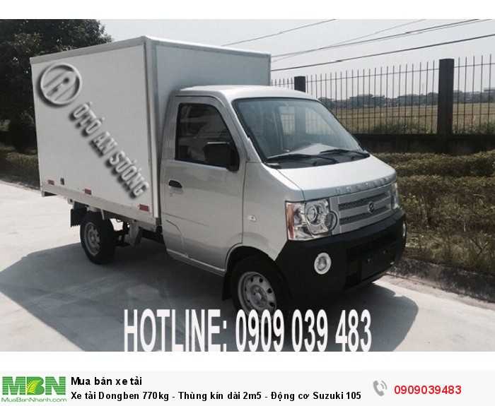 Xe tải Dongben 770kg - Thùng kín dài 2m5 - Động cơ Suzuki 1051cc - Euro 4 - Đời 2018 - Chỉ 20tr là có xe.