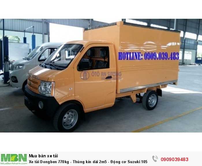 Xe tải Dongben 770kg - Thùng kín dài 2m5 - Động cơ Suzuki 1051cc - Euro 4 - Đời 2018 - Chỉ 20tr là có xe.