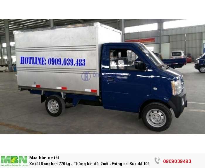 Xe tải Dongben 770kg - Thùng kín dài 2m5 - Động cơ Suzuki 1051cc - Euro 4 - Đời 2018 - Chỉ 20tr là có xe.