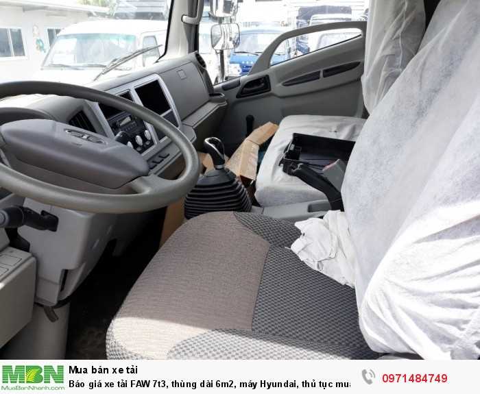 Báo giá xe tải FAW 7t3, thùng dài 6m2, máy Hyundai, thủ tục mua trả góp nhanh, giao xe ngay! 9