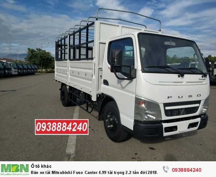 Bán xe tải Mitsubishi Fuso Canter 4.99 tải trọng 2.2 tấn đời 2018 tiêu chuẩn Euro 4 tại Thaco Long An, Tiền Giang, Bến Tre