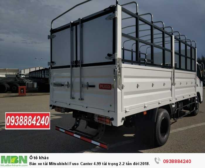 Bán xe tải Mitsubishi Fuso Canter 4.99 tải trọng 2.2 tấn đời 2018 tiêu chuẩn Euro 4 tại Thaco Long An, Tiền Giang, Bến Tre