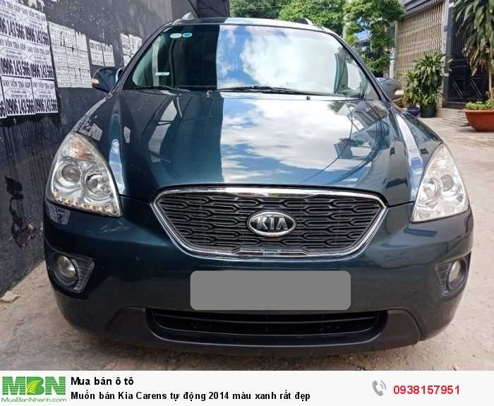 Muốn bán Kia Carens tự động 2014 màu xanh rất đẹp