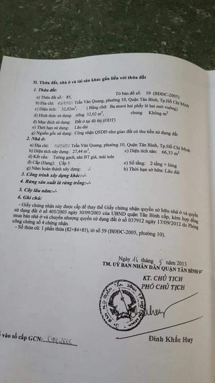 Nhà QTanBinh 66/ Trần Văn Quang P10, 2 lững 1 Lầu.
