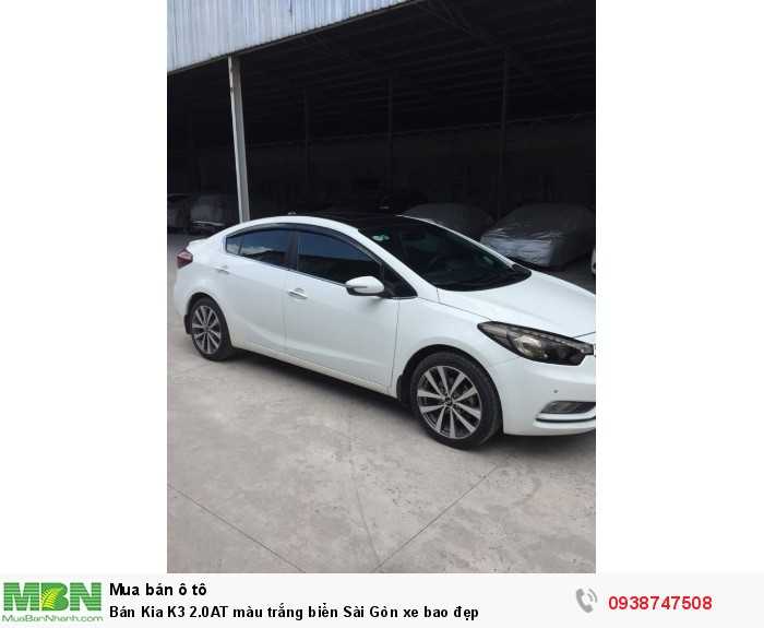 Bán Kia K3 2.0AT màu trắng biển Sài Gòn xe bao đẹp