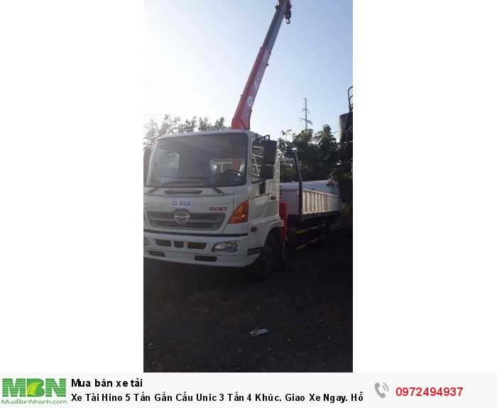 Xe Tải Hino 5 Tấn Gắn Cẩu Unic 3 Tấn 4 Khúc. Giao Xe Ngay. Hỗ Trợ Mua Trả Góp Lãi Suất Thấp.