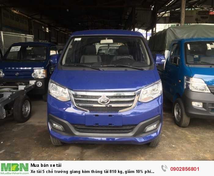 Xe tải 5 chổ trường giang kèm thùng tải 810 kg, giảm 10% phí trước bạ trong tháng 8.