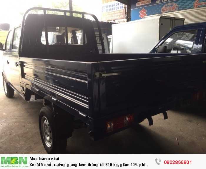 Xe tải 5 chổ trường giang kèm thùng tải 810 kg, giảm 10% phí trước bạ trong tháng 8.