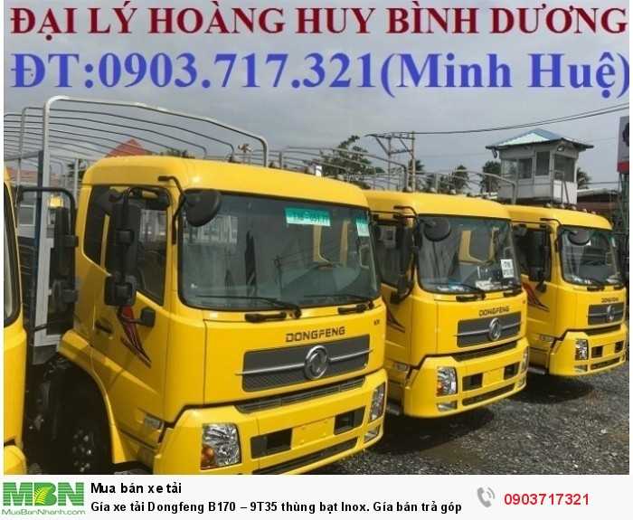 ​​Gía xe tải Dongfeng B170 – 9T35 thùng bạt Inox.