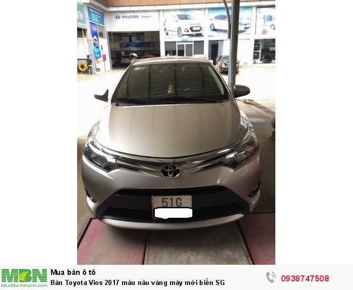 Bán Toyota Vios 2017 màu nâu vàng máy mới biển SG