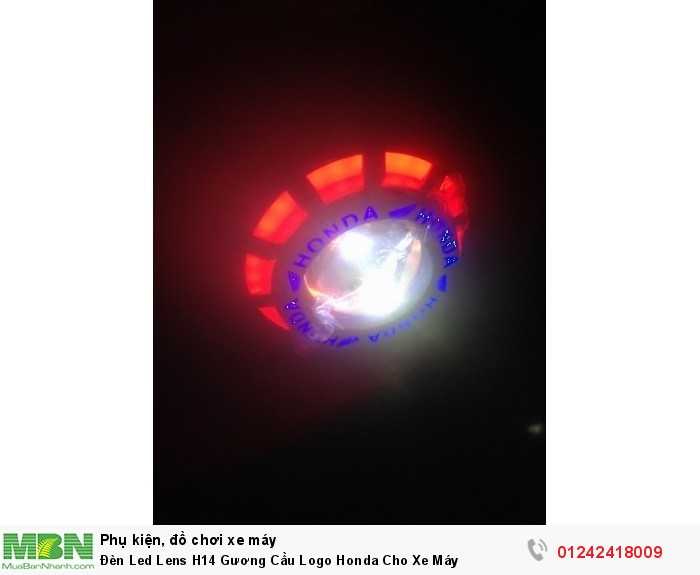 Đèn Led Lens H14 Gương Cầu Logo Honda Cho Xe Máy