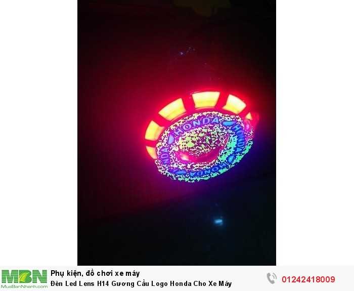Đèn Led Lens H14 Gương Cầu Logo Honda Cho Xe Máy