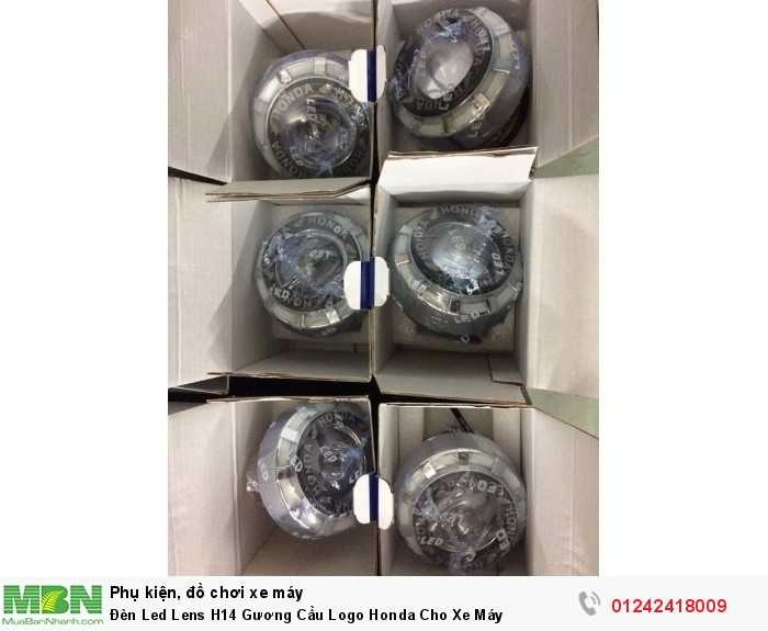 Đèn Led Lens H14 Gương Cầu Logo Honda Cho Xe Máy