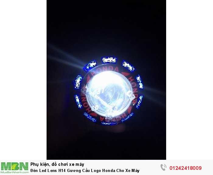 Đèn Led Lens H14 Gương Cầu Logo Honda Cho Xe Máy