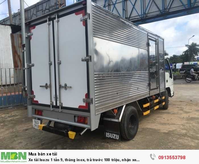 Xe tải Isuzu 1 tấn 9, thùng inox, trả trước 100 triệu, nhận xe ngay