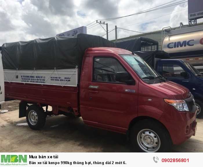 Bán xe tải kenpo 990kg thùng bạt, thùng dài 2 mét 6.