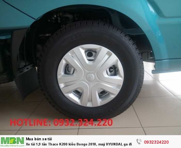 Xe tải 1,9 tấn Thaco K200 kiểu Bongo 2018, maý HYUNDAI, ga điện, có turbo tăng áp