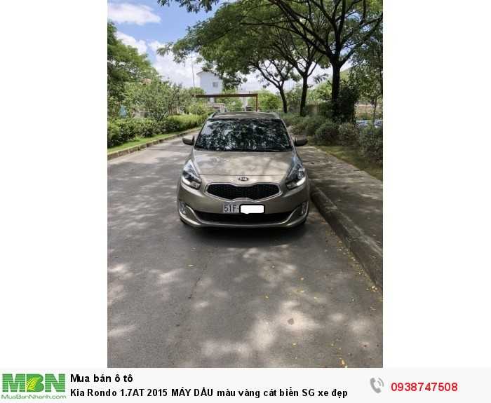 Kia Rondo 1.7AT 2015 MÁY DẦU màu vàng cát biển SG xe đẹp