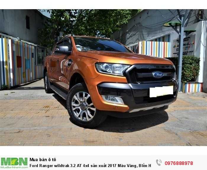 Ford Ranger wildtrak 3.2 AT 4x4 sản xuất 2017 Màu Vàng, BIển Hà Nội