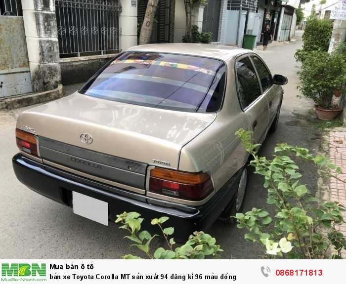 Bán xe Toyota Corolla 1.6MT sản xuất 1994 đăng kí 1996 màu đồng
