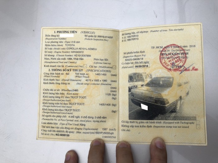 Bán xe Toyota Corolla 1.6MT sản xuất 1994 đăng kí 1996 màu đồng