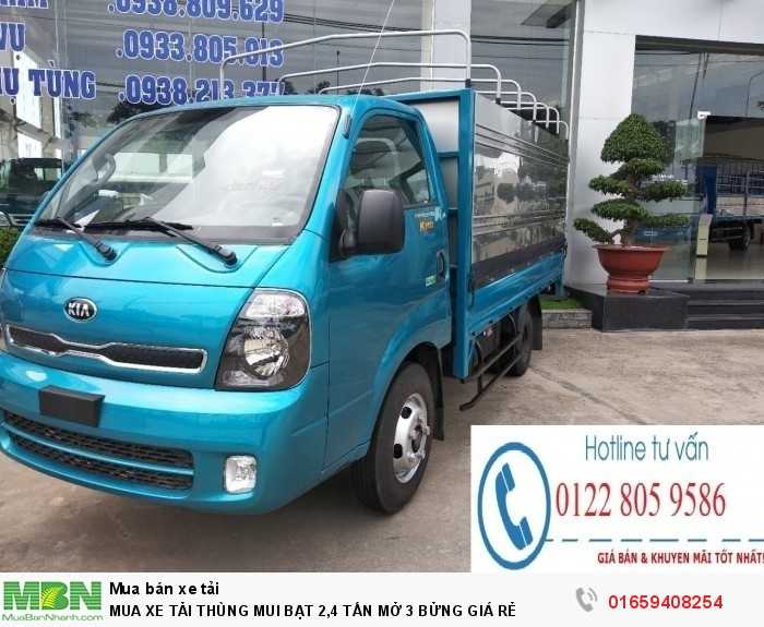 Mua Xe Tải Thùng Mui Bạt 2,4 Tấn Mở 3 Bửng Giá Rẻ