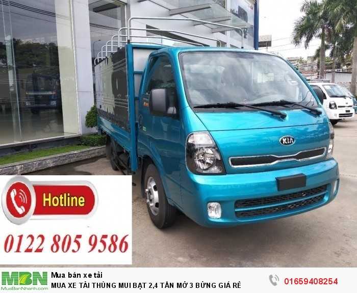 Mua Xe Tải Thùng Mui Bạt 2,4 Tấn Mở 3 Bửng Giá Rẻ