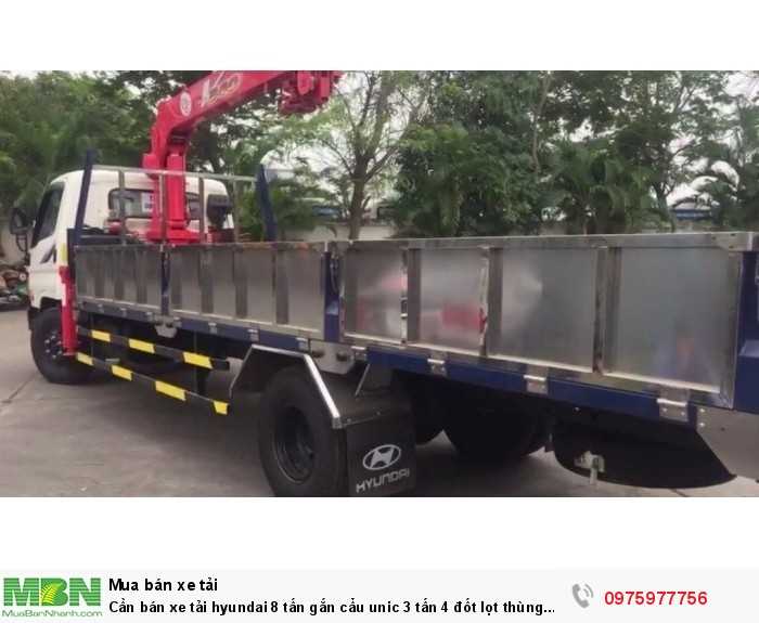 Cần bán xe tải hyundai 8 tấn gắn cẩu unic 3 tấn 4 đốt lọt thùng 6.2m giá ưu đãi