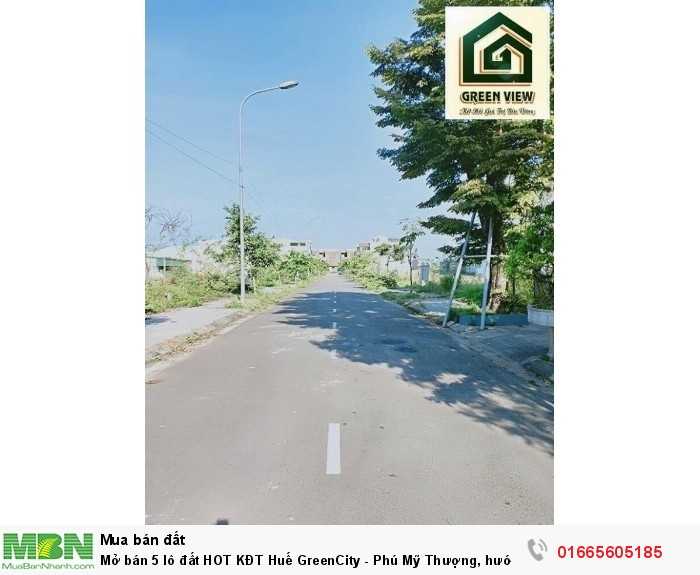 Bán giá đầu tư 5 lô đất HOT KĐT Huế GreenCity - Phú Mỹ Thượng, hướng Nam, hạ tầng hoàn thiện