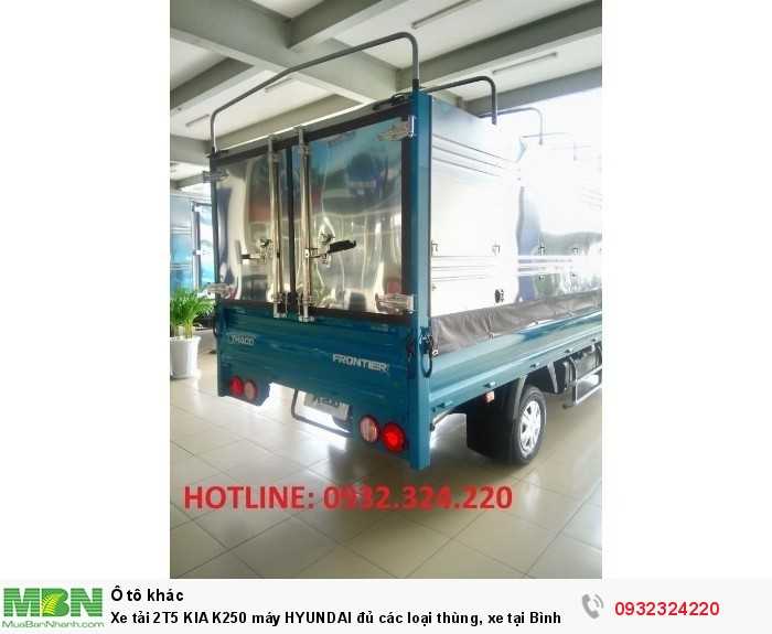 Xe tải 2T5 KIA K250 máy HYUNDAI đủ các loại thùng, xe tại Bình Dương