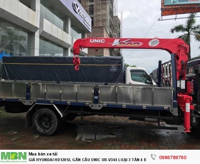 Giá Hyundai Hd120sl Gắn Cẩu Unic Ur-V344 Loại 3 Tấn 4 Đốt Thùng Dài.
