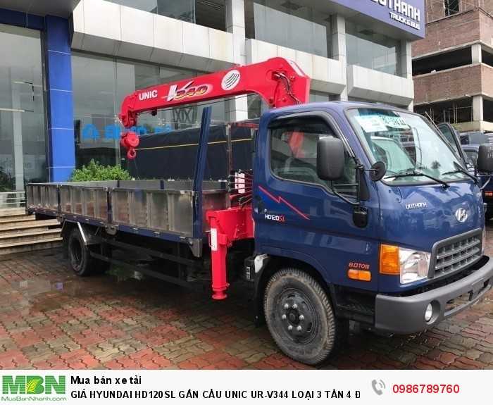 Giá Hyundai Hd120sl Gắn Cẩu Unic Ur-V344 Loại 3 Tấn 4 Đốt Thùng Dài.