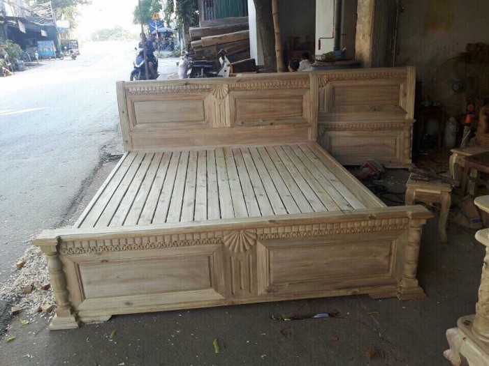Giường ngủ gỗ 1,8x2m giát phản giường đôi Đồ Gỗ Mạnh Tráng  bảo hành trọn đời1