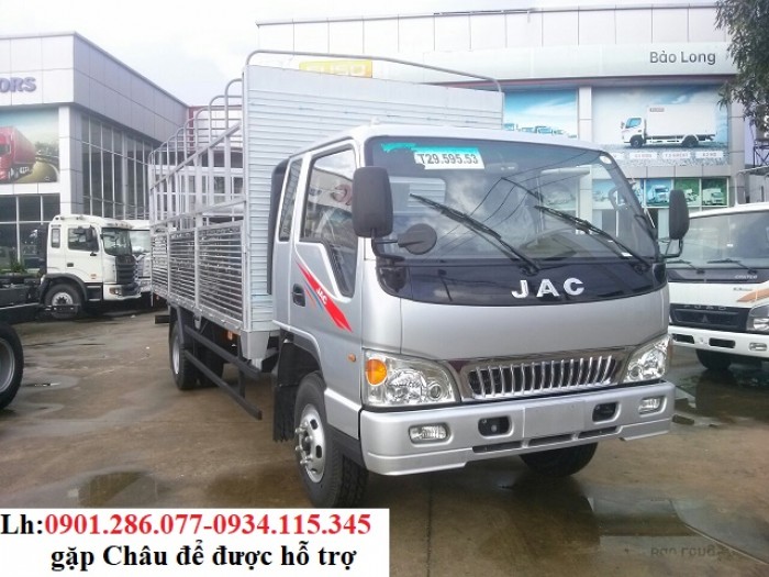 Bán Jac HFC 6T4 sản xuất 2018, màu xanh lam + JAC 6400kg/ 6.4 tấn- Trả góp 80%+ taydo xe tải