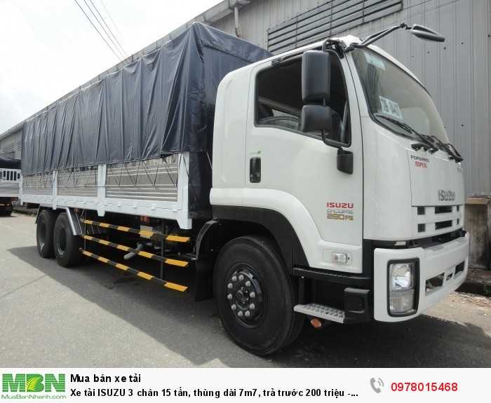 Xe tải ISUZU 3 chân 15 tấn, thùng dài 7m7, trả trước 200 triệu - GIAO XE NGAY