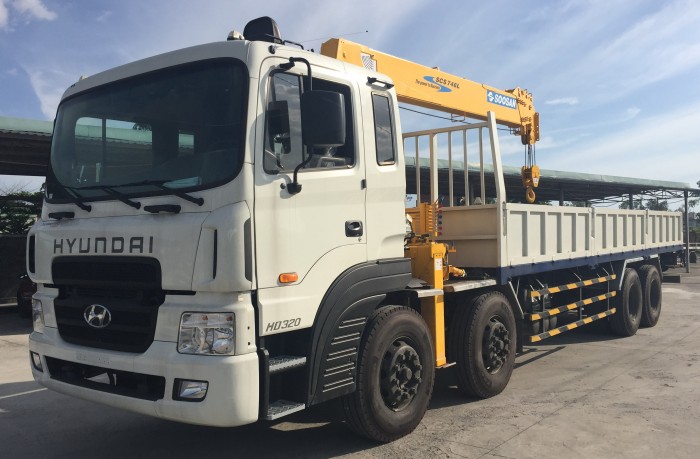 Hyundai hd320 gắn cẩu chuyên dùng