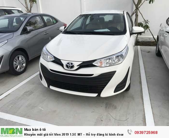 Khuyến mãi giá tốt Vios 2019 1.5E MT – Hỗ trợ đăng kí kinh doanh Grab, Taxi Mailinh, Vinasun….