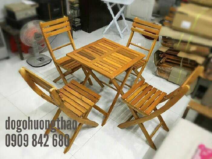 Bộ bàn ghế gỗ xếp 60x60xH73cm